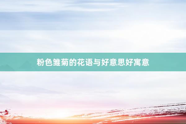粉色雏菊的花语与好意思好寓意